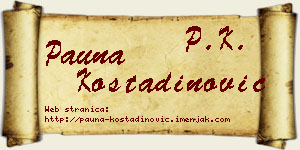 Pauna Kostadinović vizit kartica